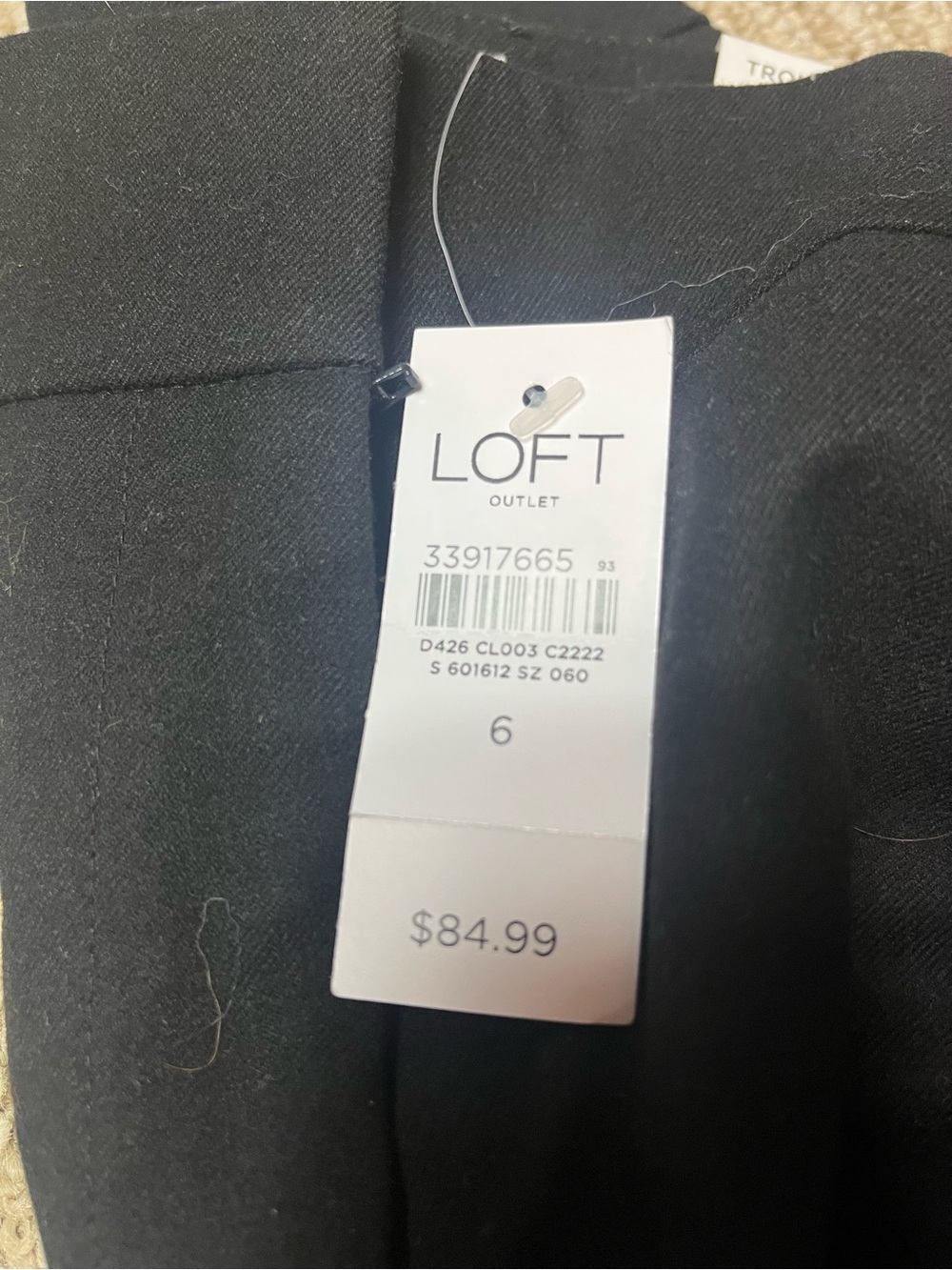 NWT LOFT Black Women's Tailored mid rise Trousers 6 - Picture 3 of 6